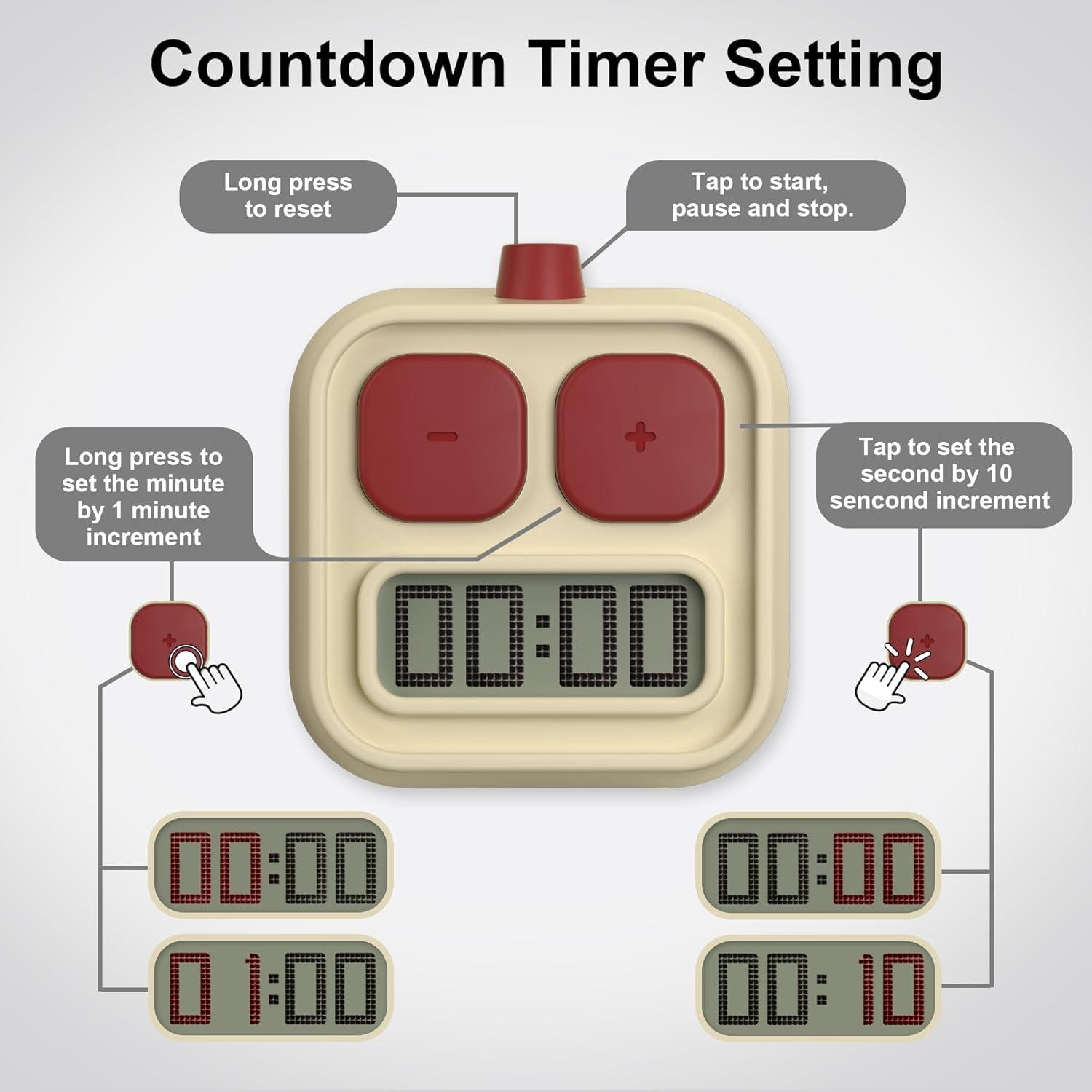 image:imageKADAMS Digital Kitchen Timer for Cooking Countdown amp Countup Productivity Magnetic for Kids Classroom Kitchen Home School Office YellowYellow