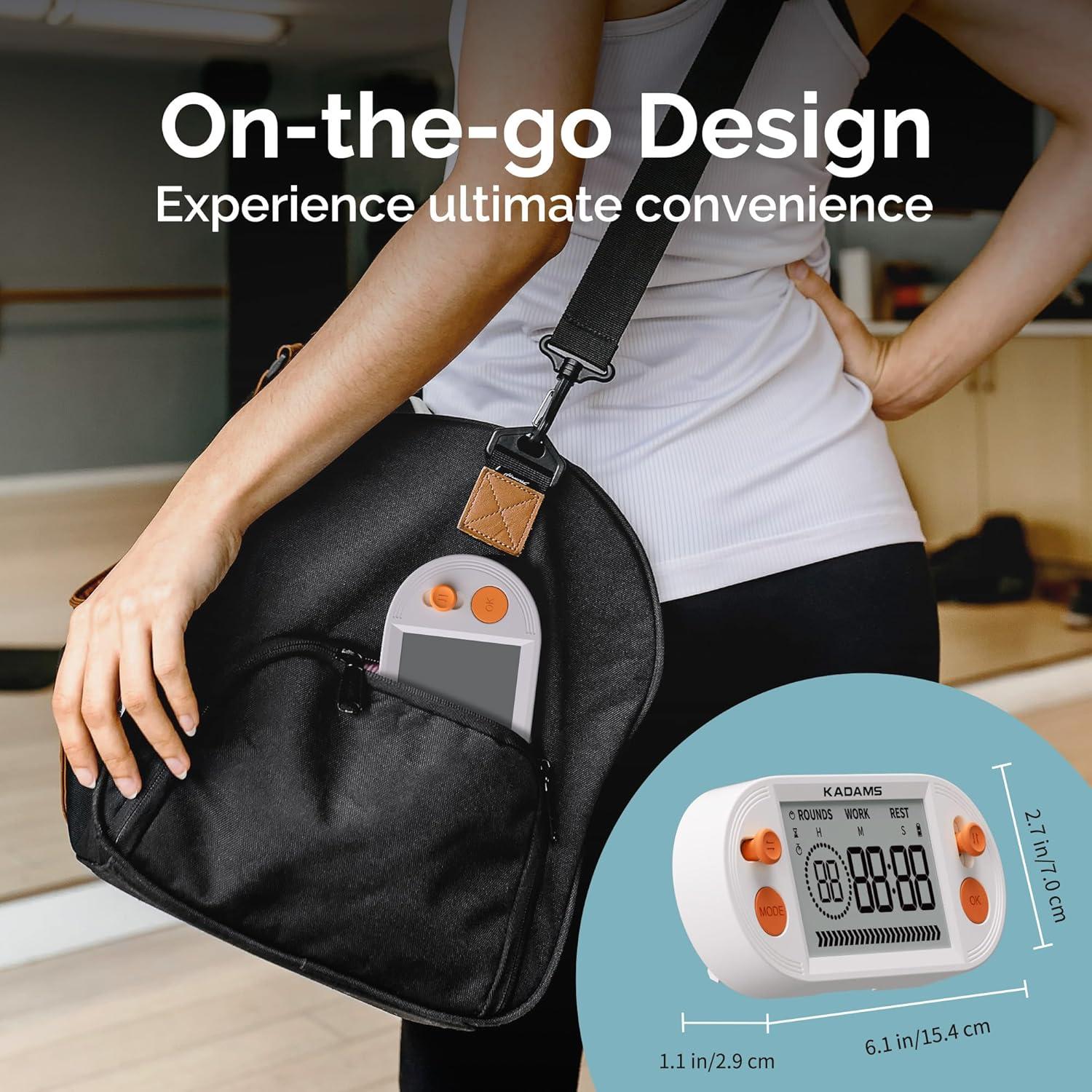 image:imageKADAMS Pomodoro Productivity Interval Timer Countdown Stopwatch for Study Yoga Gym Workouts Exercise HIIT Tabata with Magnets Stand Orange