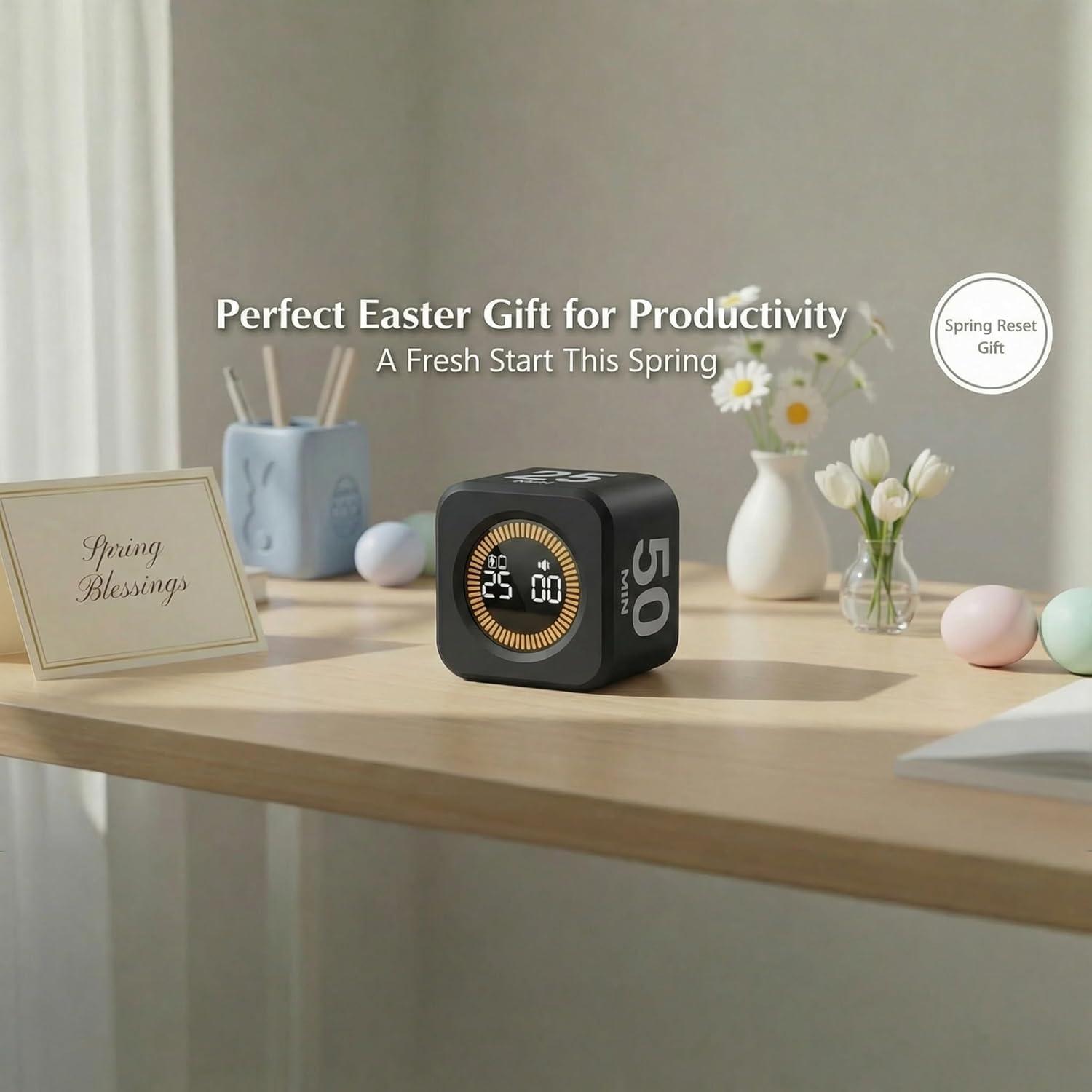 image:imageKADAMS Pomodoro Timer Visual Productivity Pomodoro Cube 5102550 Min Countdown amp Countup Silent Ideal for Work Study Cook Workout Kitchen School Classroom Office Gift Kids 1 WhiteBlack