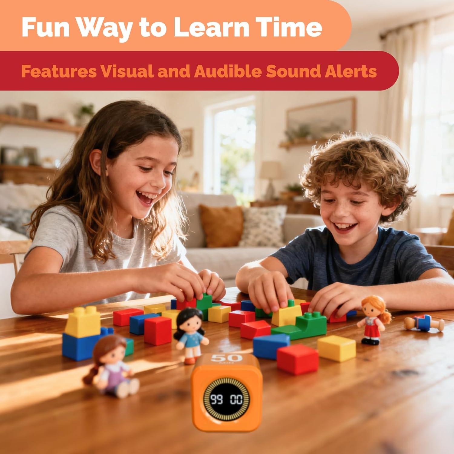 image:imageKADAMS Pomodoro Timer Visual Productivity Pomodoro Cube 5102550 Min Countdown amp Countup Silent Ideal for Work Study Cook Workout Kitchen School Classroom Office Gift Kids 1 WhiteOrange