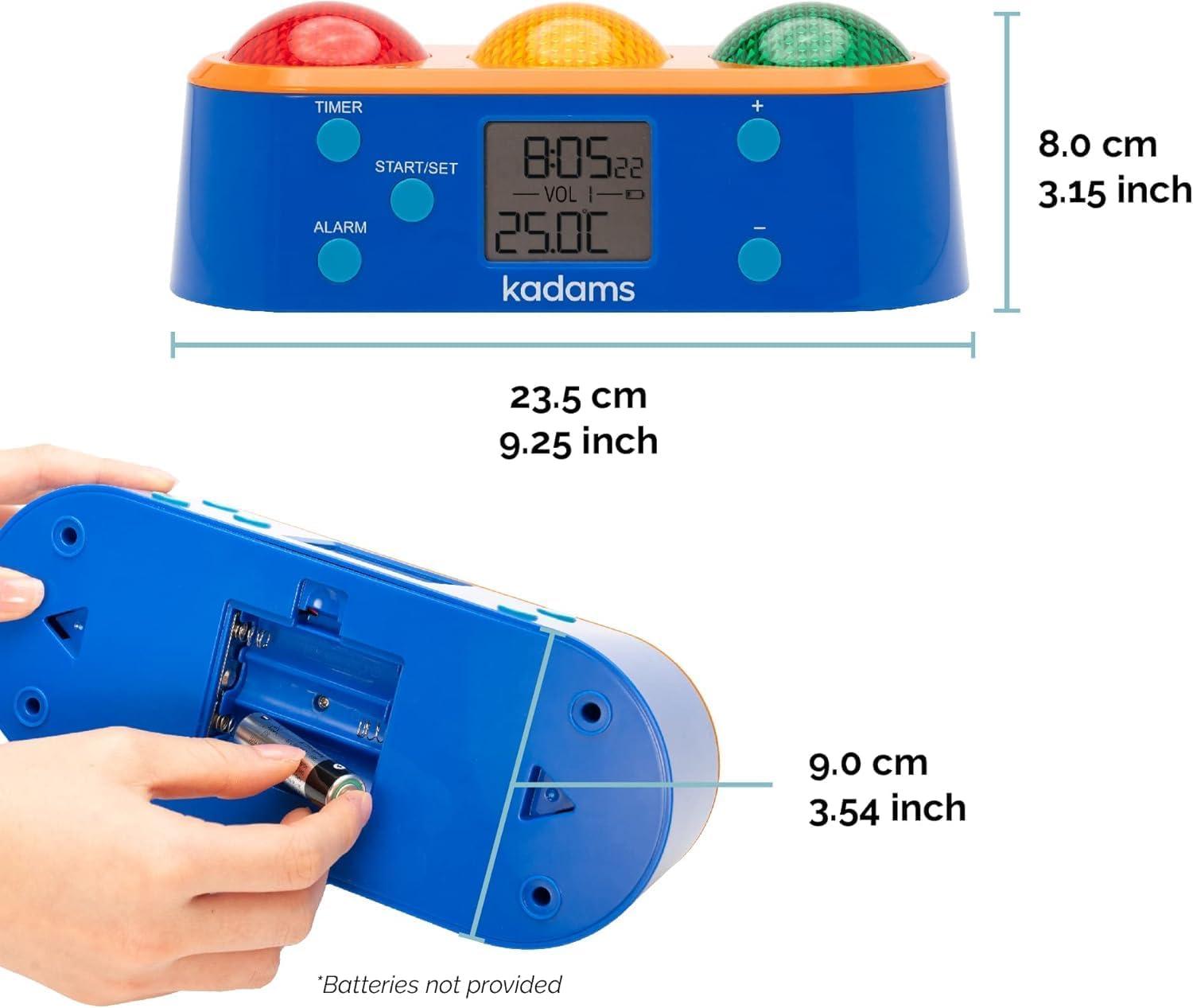 image:imageKADAMS Visual Timer Clock for Kids with PreAlarm Stop Light Concept Time Management for Toddlers Clock with Indoor Temperature Kindergarten Classroom Teacher Must Have