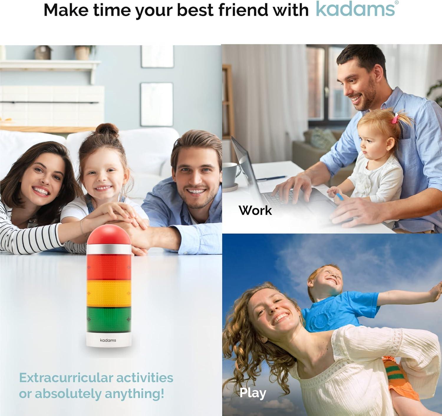 image:imageKADAMS Visual Timer for Kids with Audio PreAlarm Traffic Light Alarm for Kids Toddler Teachers Classroom Home Time Management Tool 24hr Countdown Pause Memory FunctionSilver
