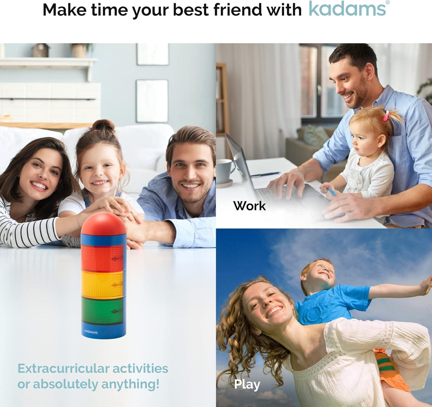image:imageKADAMS Visual Timer for Kids with Audio PreAlarm Traffic Light Alarm for Kids Toddler Teachers Classroom Home Time Management Tool 24hr Countdown Pause Memory FunctionBlue