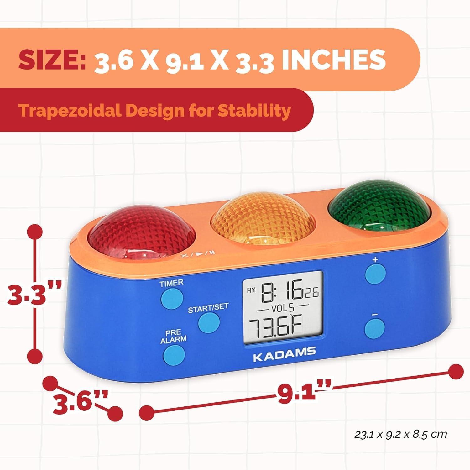 image:imageKADAMS Visual Timer for Kids with PreAlarm Stop Light Concept Clock with Indoor Temperature Kindergarten Classroom Teacher Must Have Time Management Gifts for Kids Toddlers KindergardenersADHD