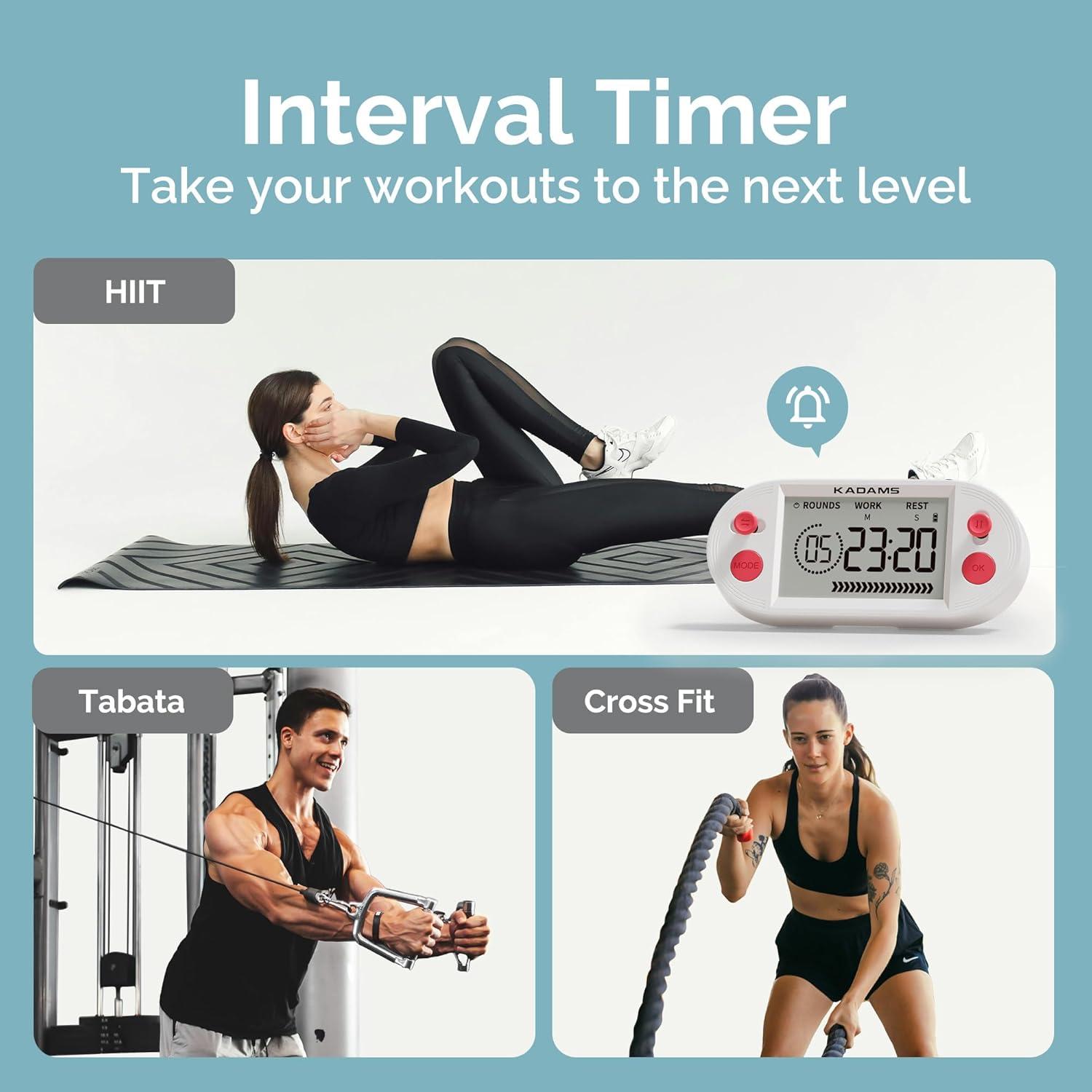 image:imageKADAMS Workout Interval Timer HIIT Tabata amp EMOM Training with Visual Countdown Ring Magnetic for Gym Home Workouts amp Fitness