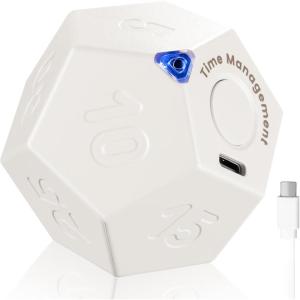 image:imageKADAMS Pomodoro Cube Timer Productivity11 Preset Countdowns FliptoStart Gravity Activation  Sound Vibrate Mute Rechargeable  Ideal for ADHD Kid Kitchen Classroom Cook Study Exercise  WhiteWhite