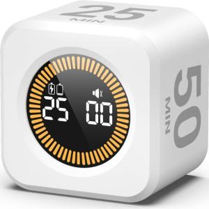 image:imageKADAMS Pomodoro Timer Visual  Productivity Pomodoro Cube 5102550 Min Countdown amp Countup Silent  Ideal for Work Study Cook Workout Kitchen School Classroom Office Gift Kids 1 WhiteWhite